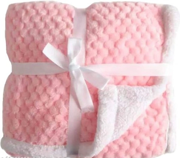 Microfiber Baby Pink Hooded Baby Blanket - Free Size, Baby Pink, Microfiber, Blanket, Pack of1